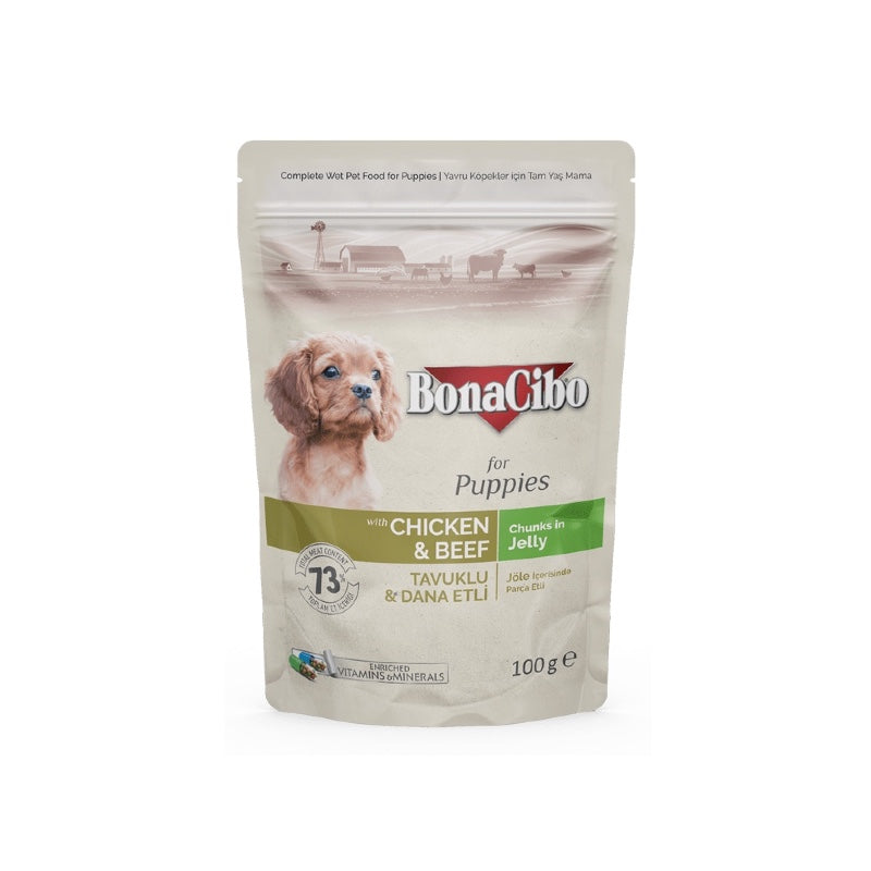 BonaCibo Stehbeutel (Puppy) - Chicken & Rindfleisch